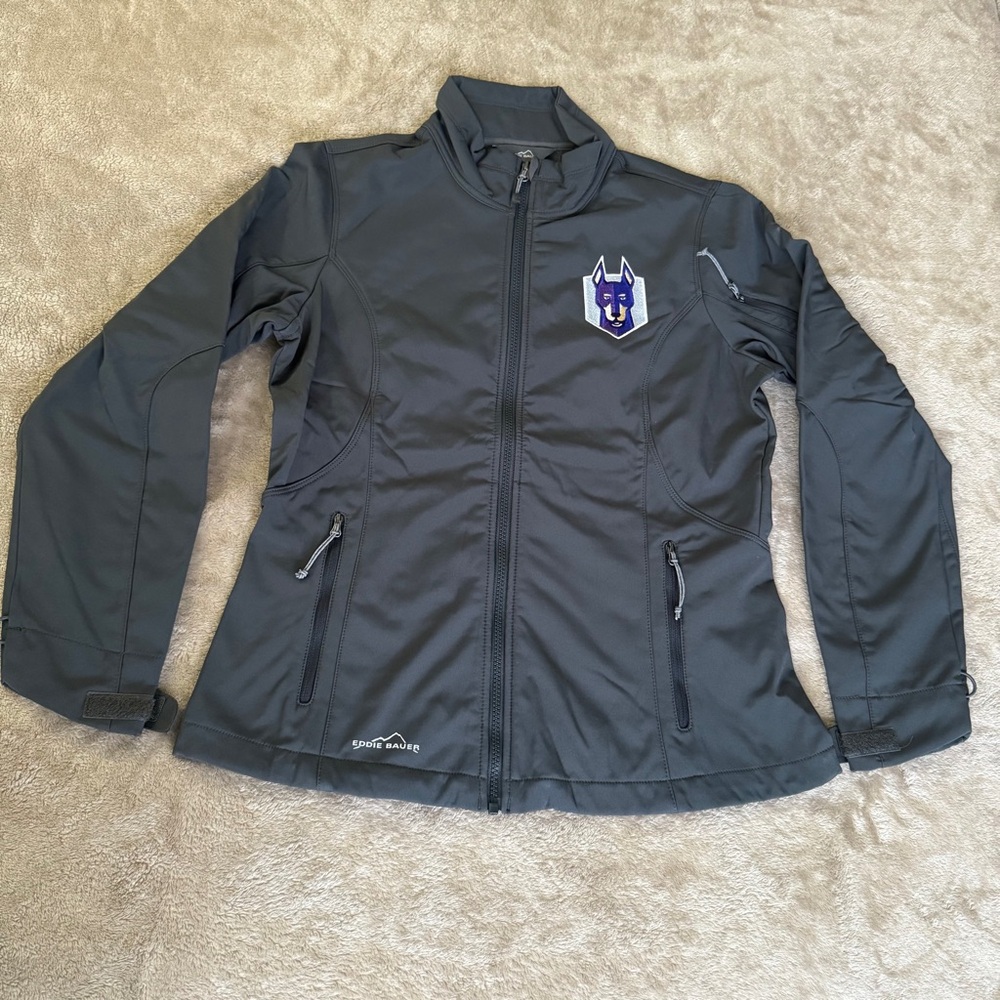 NWOT Eddie Bauer grey Jacket with Logo Size M